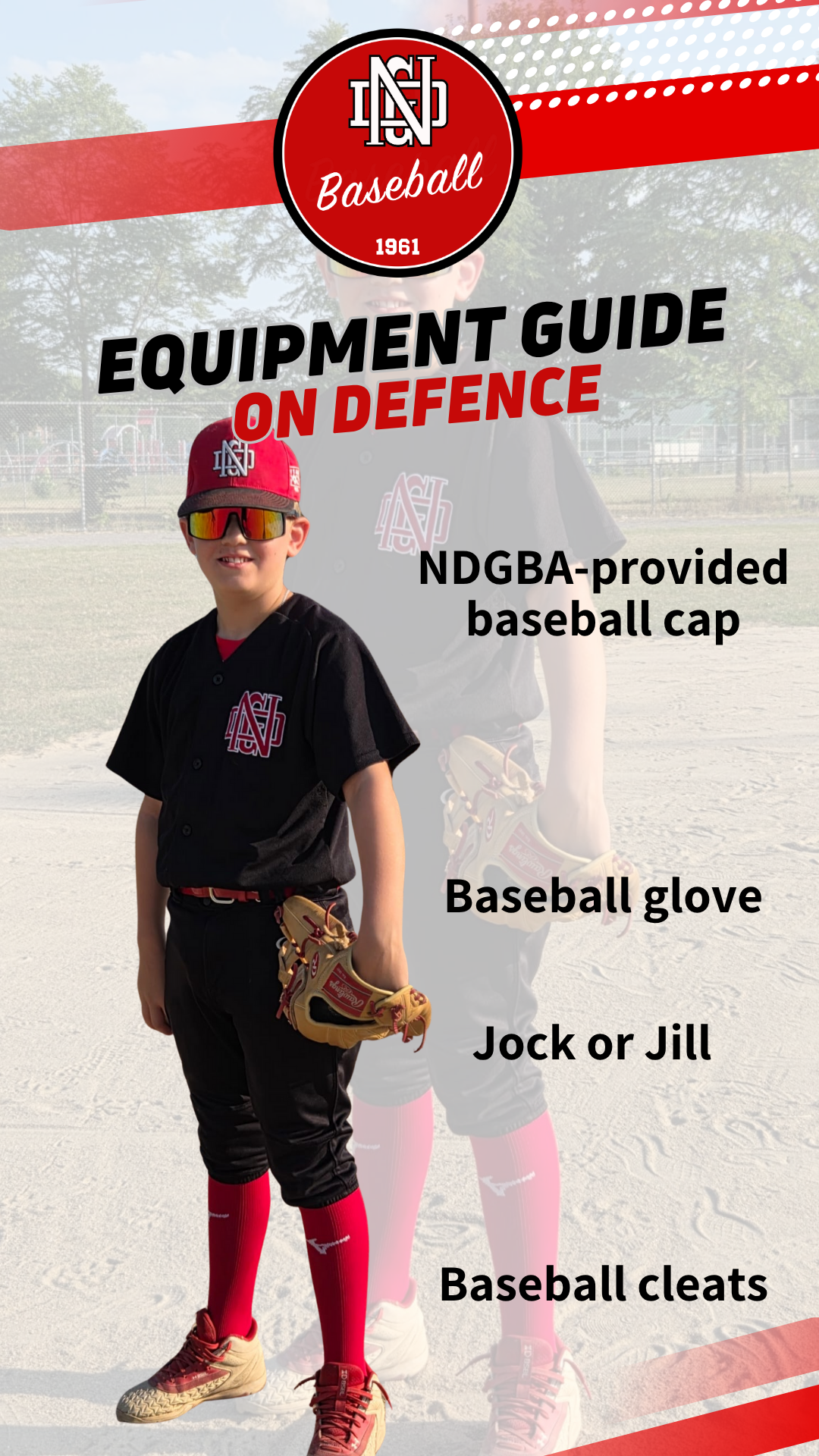 Baseball equipment guide on defence